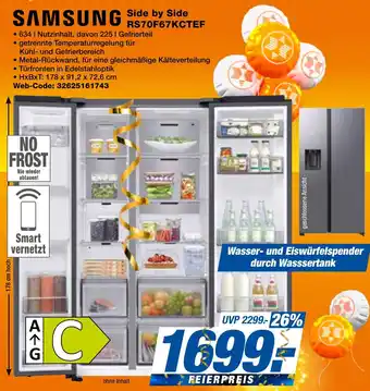 expert Techno Land SAMSUNG Side by Side RS70F67KCTEF Angebot