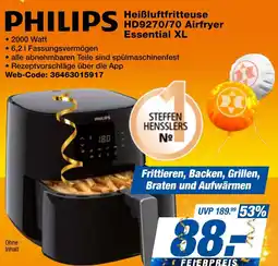 expert Techno Land PHILIPS Heißluftfritteuse HD9270/70 Airfryer Essential XL Angebot