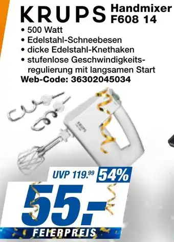 expert Techno Land KRUPS Handmixer F608 14 Angebot