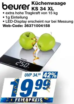 expert Techno Land beurer Küchenwaage KS 34 XL Angebot