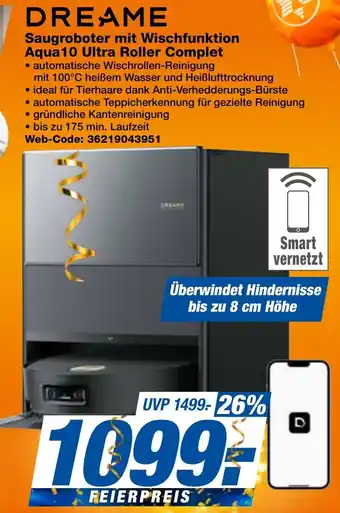 expert Techno Land DREAME Saugroboter mit Wischfunktion Aqua10 Ultra Roller Complet Angebot