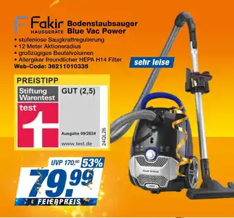 Expert Fakir bodenstaubsauger blue vac power Angebot