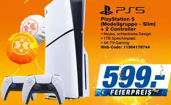 Expert Ps5 playstation 5 (modellgruppe - slim) + 2 controller Angebot