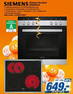 Expert Siemens einbau-herdset ex80ka0 Angebot