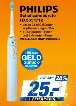 Expert Philips schallzahnbürste hx3651/12 Angebot
