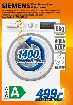 Expert Siemens waschmaschine wm14n299 Angebot