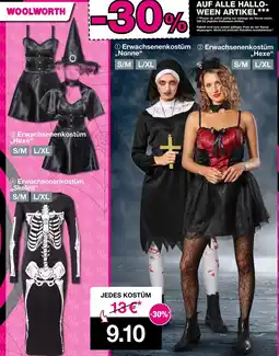 Woolworth Woolworth erwachsenenkostüm nonne / „hexe“ / „skelett“ Angebot