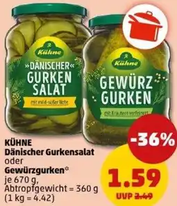 PENNY Kühne Dänischer Gurkensalat oder Gewürzgurken Angebot