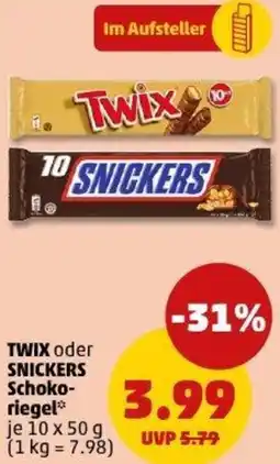PENNY TWIX oder SNICKERS Schokoriegel Angebot