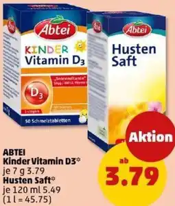 PENNY ABTEI Kinder Vitamin D3 oder Husten Saft Angebot
