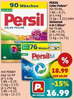 PENNY PERSIL Color Pulver oder Universal 4 in 1 Discs Angebot