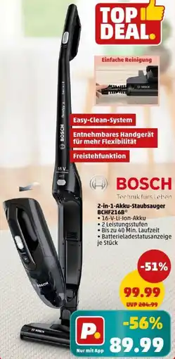 PENNY BOSCH 2-in-1-Akku-Staubsauger BCHF216B Angebot