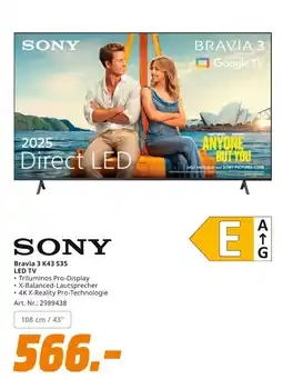 MediaMarkt Sony bravia 3 k43 s35 led tv Angebot