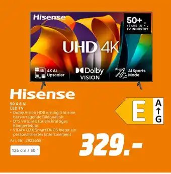 MediaMarkt Hisense 50 a 6 n led tv Angebot