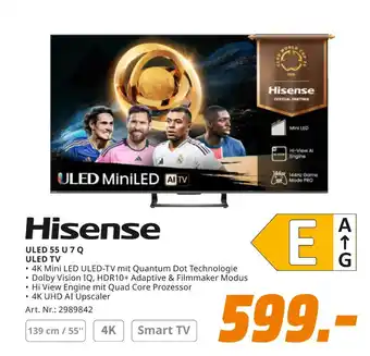 MediaMarkt Hisense uled 55 u 7 q uled tv Angebot