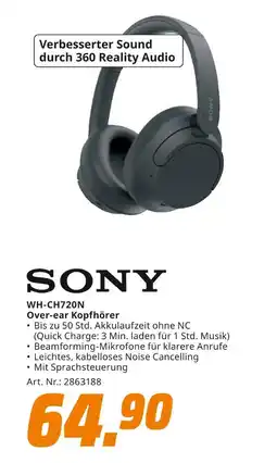 MediaMarkt Sony wh-ch720n over-ear kopfhörer Angebot