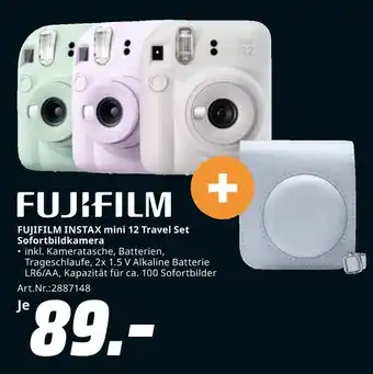 MediaMarkt Fujifilm fujifilm instax mini 12 travel set sofortbildkamera Angebot