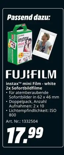 MediaMarkt Fujifilm instax mini film - white 2x sofortbildfilme Angebot