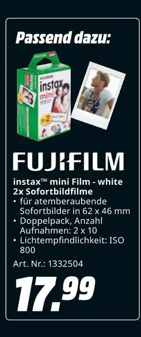 MediaMarkt Fujifilm instax mini film - white 2x sofortbildfilme Angebot
