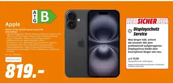 MediaMarkt Apple iphone 16 5g 128 gb schwarz dual sim smartphone Angebot