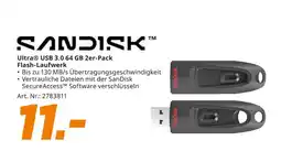 MediaMarkt Sandisk ultra usb 3.0 64 gb 2er-pack flash-laufwerk Angebot