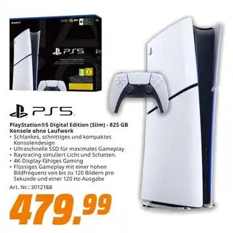 MediaMarkt Sony playstation5 digital edition (slim) - 825 gb konsole ohne laufwerk Angebot