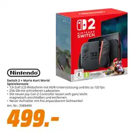 MediaMarkt Nintendo switch 2 + mario kart world spielekonsole Angebot