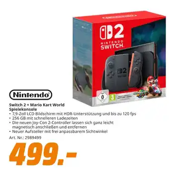 MediaMarkt Nintendo switch 2 + mario kart world spielekonsole Angebot