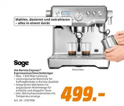 MediaMarkt Sage the barista express espressomaschine/siebträger Angebot