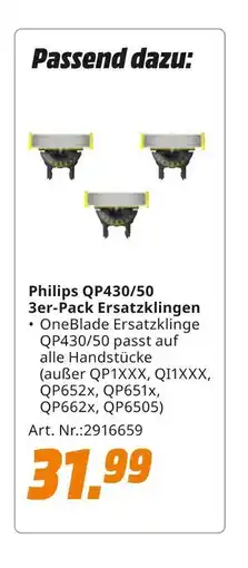 MediaMarkt Philips qp430/50 3er-pack ersatzklingen Angebot