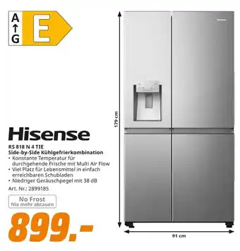 MediaMarkt Hisense rs 818 n 4 tie side-by-side kühlgefrierkombination Angebot