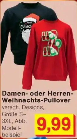 Jawoll Damen- oder Herren- Weihnachts-Pullover versch. Designs, Größe S- 3XL, Abb. Modell- beispiel Angebot