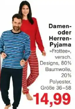 Jawoll Damen- oder Herren- Pyjama Angebot