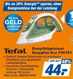 Expert Tefal Dampfbügeleisen Easygliss Eco FV5781 Angebot