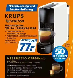 Expert KRUPS NESPRESSO Kapselsystem XN1101 ESSENZA MINI Angebot