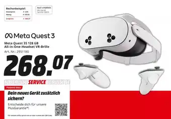 MediaMarkt Meta Quest 3S 128 GB All-in-One-Headset VR-Brille Angebot