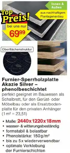 Jawoll Furnier-Sperrholzplatte Akazie Silver - phenolbeschichtet Angebot