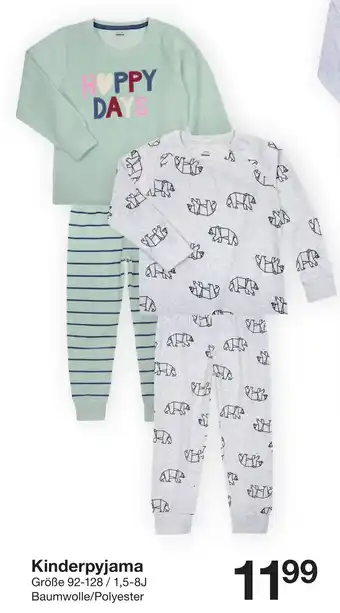 Zeeman Kinderpyjama Angebot