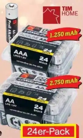 Wiglo Wunderland TIM HOME Alkaline Batterien AA oder AAA 24er-Pack Angebot