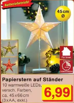 Wiglo Wunderland Papierstern auf Ständer Angebot