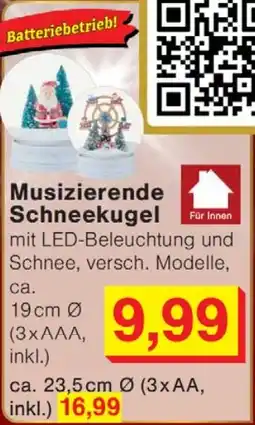 Wiglo Wunderland Musizierende Schneekugel Angebot