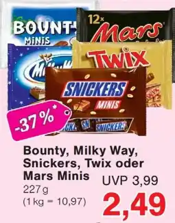 Wiglo Wunderland Bounty, Milky Way, Snickers, Twix oder Mars Minis Angebot