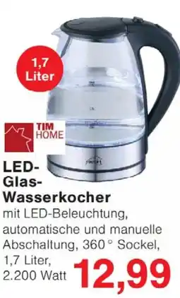 Wiglo Wunderland TIM HOME LED- Glas- Wasserkocher Angebot