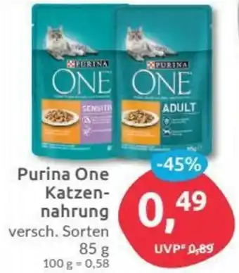 Budni Purina One Katzennahrung 85g Angebot