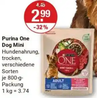 V Markt Purina One Dog Mini Hundenahrung Angebot