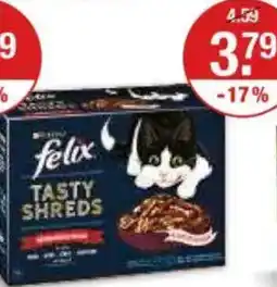 V Markt Felix Tasty Shreds/ Naturally Delicious Angebot