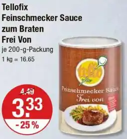 V Markt Tellofix Feinschmecker Sauce zum Braten Frei Von Angebot