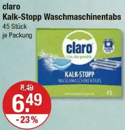 V Markt claro Kalk-Stopp Waschmaschinentabs Angebot