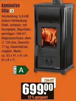 V Baumarkt WAMSLER Kaminofen Silla Angebot