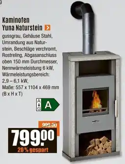 V Baumarkt WAMSLER Kaminofen Yuna Naturstein Angebot